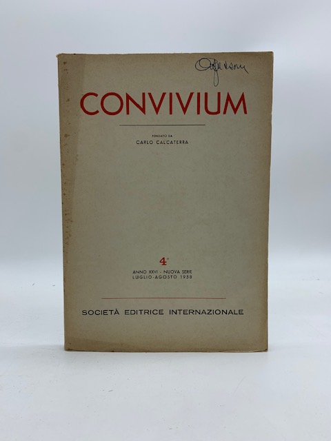 Convivium fondato da Carlo Calcaterra. Nuova serie, 4, luglio-agosto 1958